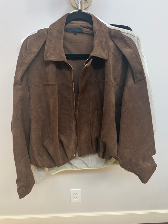 Zara Jackets & Blazers - ZARA Brown Suede Zip-Front Womens Jacket
